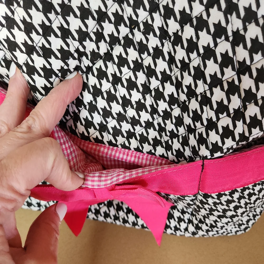 Bliss Pink and Black Houndstooth Tote